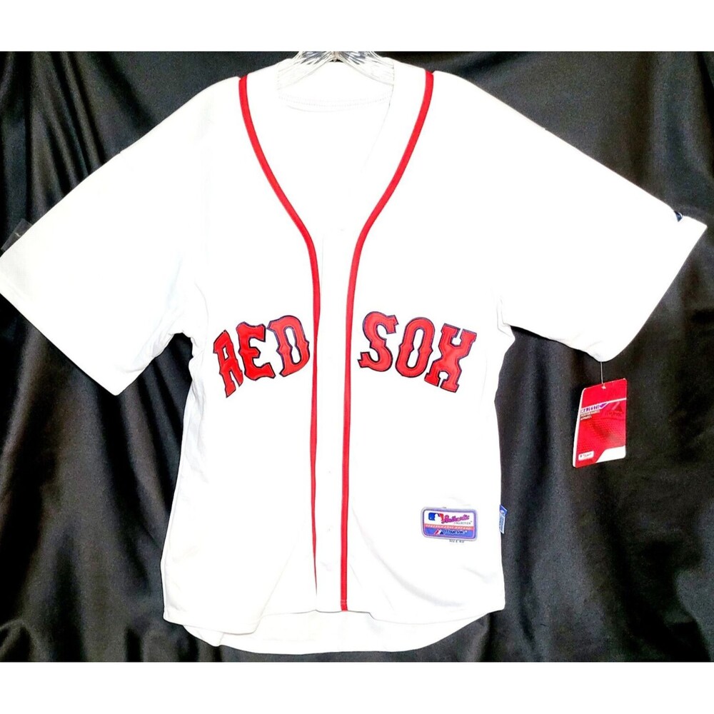 BOSTON RED SOX MAJESTIC STITCHED ONFIELD MLB #40 Jersey White Size 48 *flaw* NEW